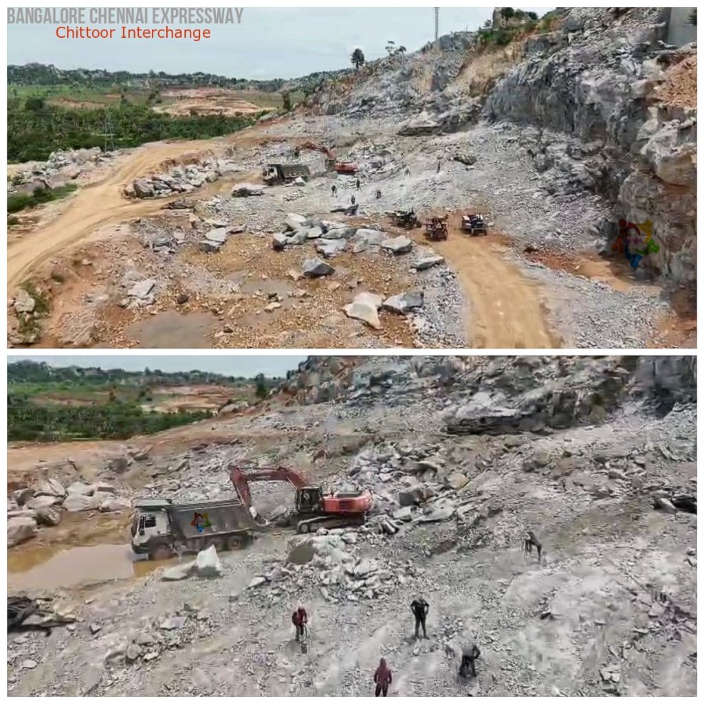 Remember the hill being blasted to construct a loop for Chittoor interchange on BCE linking NH40?
This is the same location now. The IC is almost complete except for this Loop road.