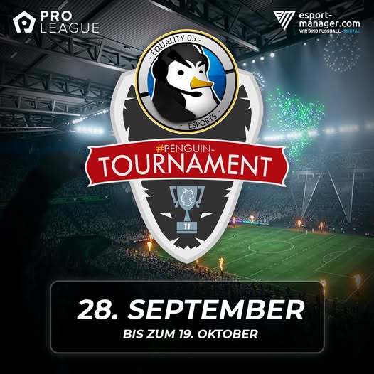 Das #PENGUINTOURNAMENT geht in die 11. Runde – gemeinsam mit uns &amp; esport-manager! 

Die Tradition geht weiter. Seid dabei, wenn es wieder um Ruhm, Ehre und den Pokal geht. 

Die Anmeldung startet in Kürze... 📷

#EAFC25 #EAFC25 #Proclubs #ProLeague