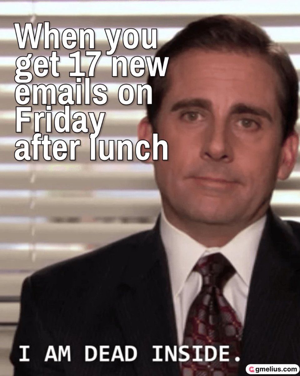 𝗗𝗼𝗻’𝘁 𝗰𝗼𝗺𝗲 𝗯𝗮𝗰𝗸 𝗳𝗿𝗼𝗺 𝗹𝘂𝗻𝗰𝗵. HR won’t tell you, but it’s a trap 🤚

Use Gmelius and make sure to survive the 2pm email ambush 🪤

#Gmelius #TheOfficeMeme #TheOffice #MichaelScottMeme #Automation #FridayMeme #EmailManagement