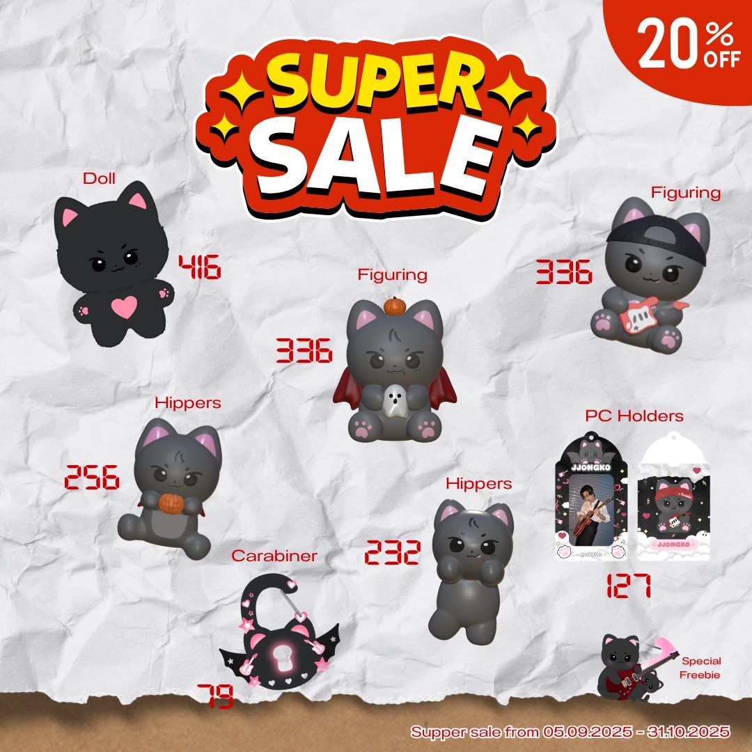 SUPER SALE ‼️
Jjongko Collection ⭐️🩷🎸🐈‍⬛

🗓️05.09-31.10

💌 DM Only 

#Jjongko #ENHYPEN #ENHYPEN_Doll #ENHYPEN_JAY  #JAY_Doll #제이 #엔하이픈 #ตลาดนัดENHYPEN #จงโกะ จงโกะ