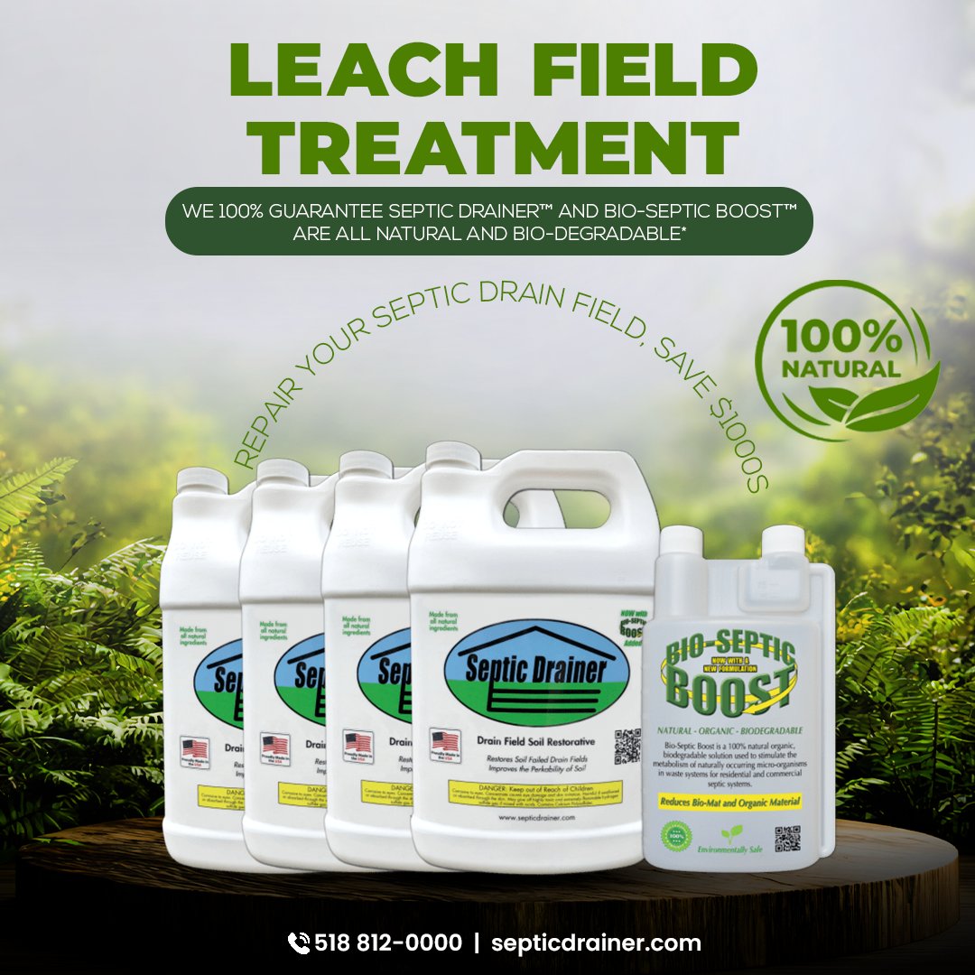 Pooling or slow drains? 🚨 Don’t dig—fix the cause. SDRkit &amp; Megakit break sodium-bound soil, restore airflow, and clear Bio-Mat. Septic Drainer + Bio-Septic Boost rejuvenates your leach field and keeps water flowing.

👉 bit.ly/3JVu24c 

#SepticDrainer