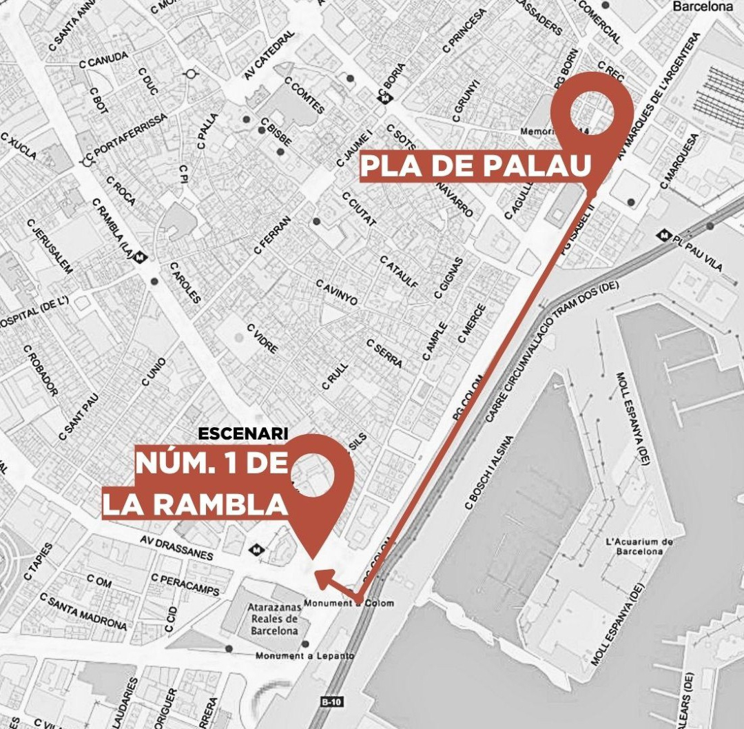 ⬛️⬜️ Us recordem els 3 recorreguts d'aquesta Diada!

📍Tortosa
Inici: Pl. Gerard Vergés
Final: Av. Catalunya/Passeig de l'Ebre

📍Girona
Inici: Pl. Catalunya
Final: La Copa (Parc de la Devesa)

📍Barcelona
Inici: Pla de Palau
Final: Pl. Portal de la Pau (inici de La Rambla)