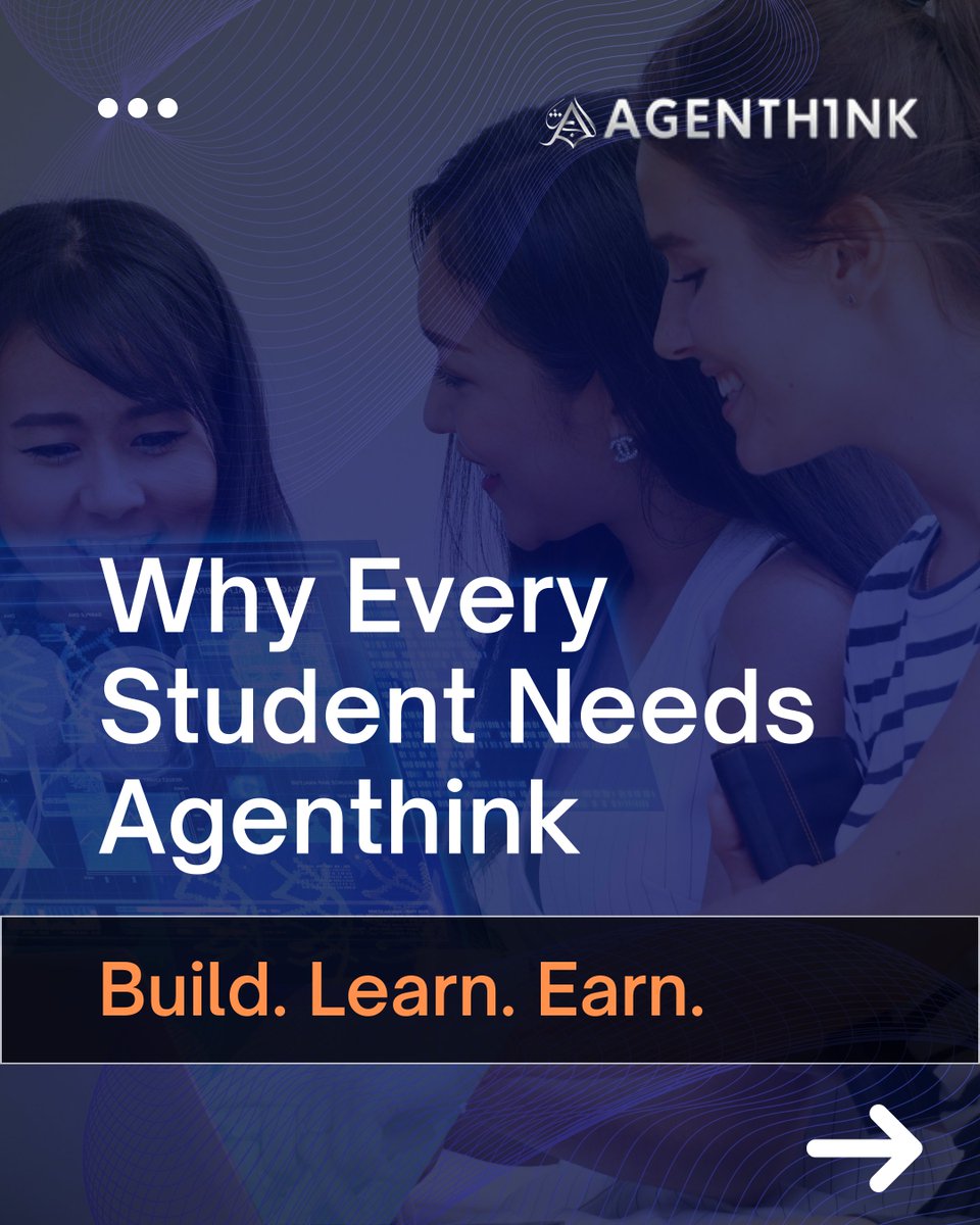 AgenThinkAI's tweet photo. 🚀 Why just use AI when you can create it?
✨ Students everywhere are building, learning, and earning with https://t.co/8PO5cnq6SL.

#Agenthink #AIForStudents #BuildLearnEarn #FutureSkills #StudentCreators #agents #Student #thinkflow #workflow #Agenticai #Aiagents https://t.co/WHLvHtYGUn