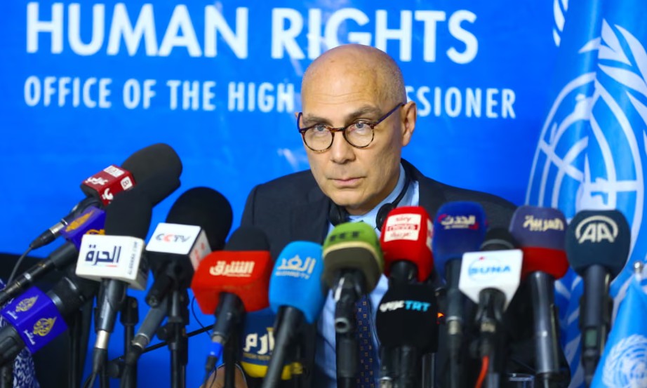 UNGeneva's tweet photo. The sanctions imposed by US 🇺🇸 Government on 3 Palestinian 🇵🇸 human rights groups are completely unacceptable &amp; should be withdrawn, says @UNHumanRights Chief. 

"These NGOs have been performing vital human rights work, particularly on accountability for human rights violations.” https://t.co/HhDS6H6LNs