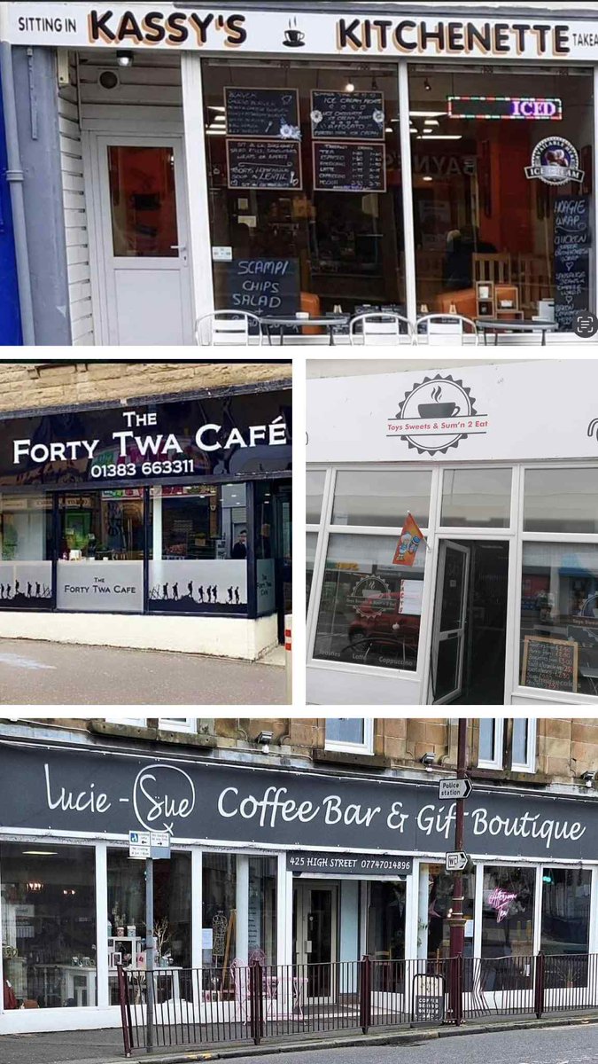 Some of the places for a bite to eat on Cowdenbeath High Street
#supportlocalbusiness 
#racewallrocks