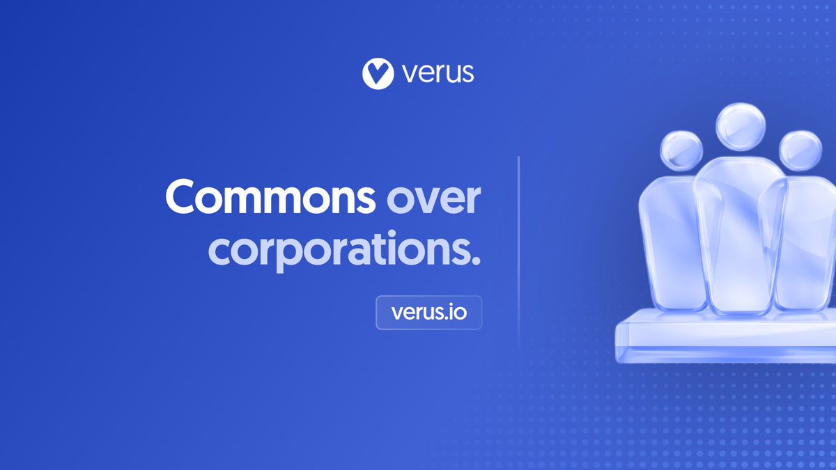 Verus - The Internet of Value (@veruscoin) on Twitter photo Build on Ethereum, Solana, most L1s: Pay gas to validators backed by institutional capital. VCs run the show.
Build on Verus: Support a truly decentralized network where everyday people earn from PCs, Raspberry Pis, even phones. No VCs. No data centers. Commons-powered. Build on Ethereum, Solana, most L1s: Pay gas to validators backed by institutional capital. VCs run the show.
Build on Verus: Support a truly decentralized network where everyday people earn from PCs, Raspberry Pis, even phones. No VCs. No data centers. Commons-powered.