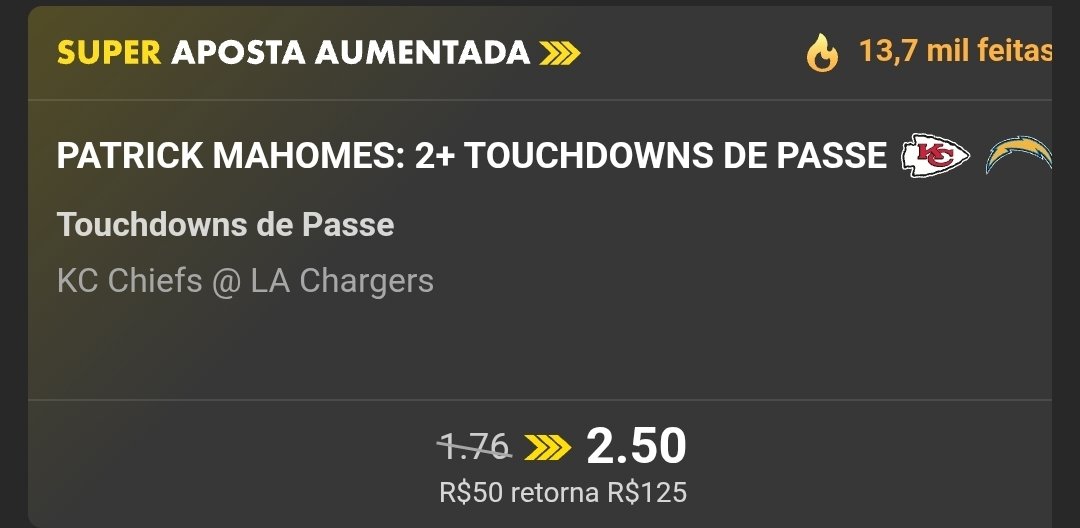 PitacoTips's tweet image. Isso aqui está bom viu.

Aoesar de os Chargers terem uma das melhores defesas da liga (uma das 5 melhores) o Mahomes é um Quarterback muito acima da média (um dos melhores da liga). Essa linha bateu em 5/L10.