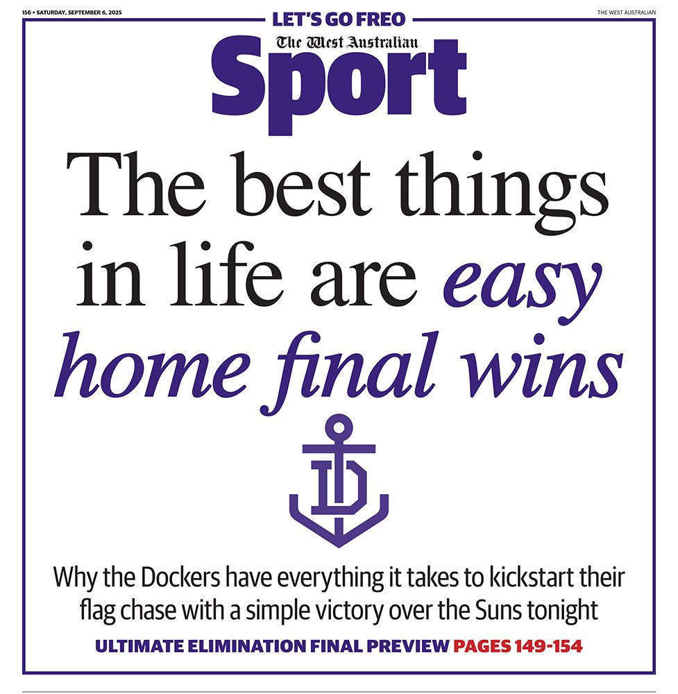 TheWestSport's tweet photo. The back page of tomorrow's The West Australian https://t.co/lUtb1ppe0y