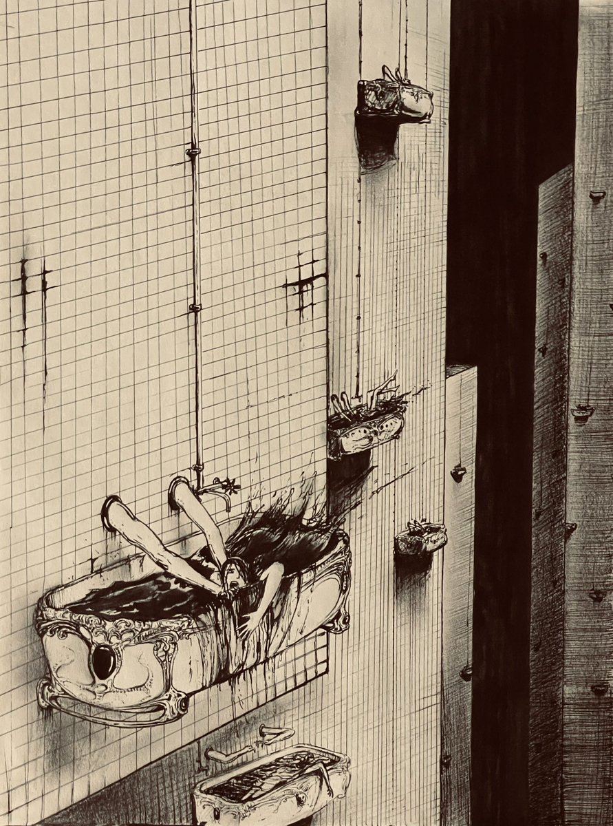 LukeWCraft's tweet image. #traditionalart #inkdrawing #darkart #darksurrealism #lwcraft