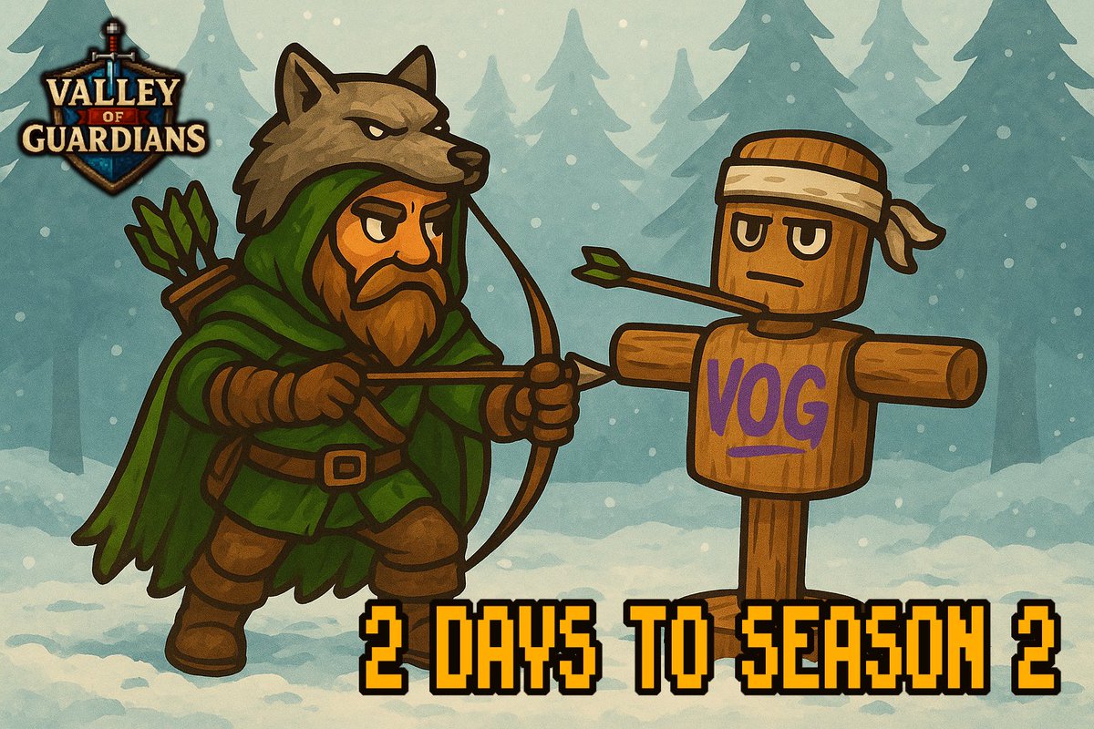 ⚡ 2 DAYS LEFT

Season 2 drops Sept 7, 10 AM (GMT+8). 😁

Finish your prep: stack GC and get your guardians ready!

🎁 100,000 GC giveaway still live, enter via the pinned tweet.

➡️ valleyofguardians.xyz