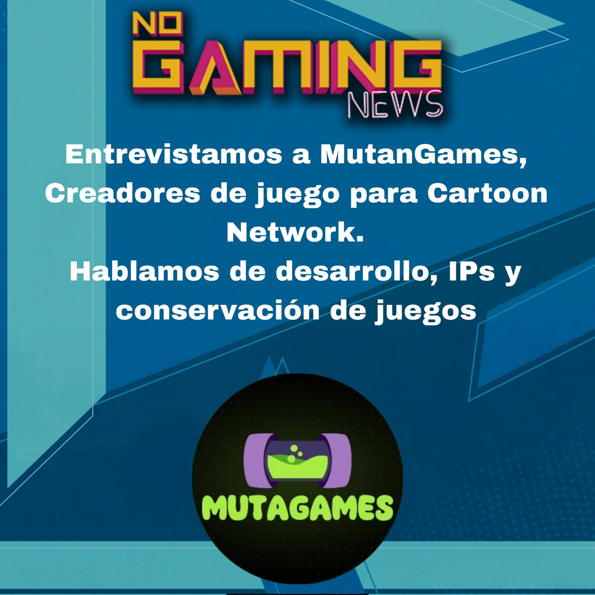 NoGamingNews's tweet photo. Hoy tenemos una entrevista muy especial. 

Hablamos con la gente detrás de @mutagamesok 

A las 22:30 en nuestro canal de twitch (el link está acá abajo) https://t.co/6CfjQPvLKM