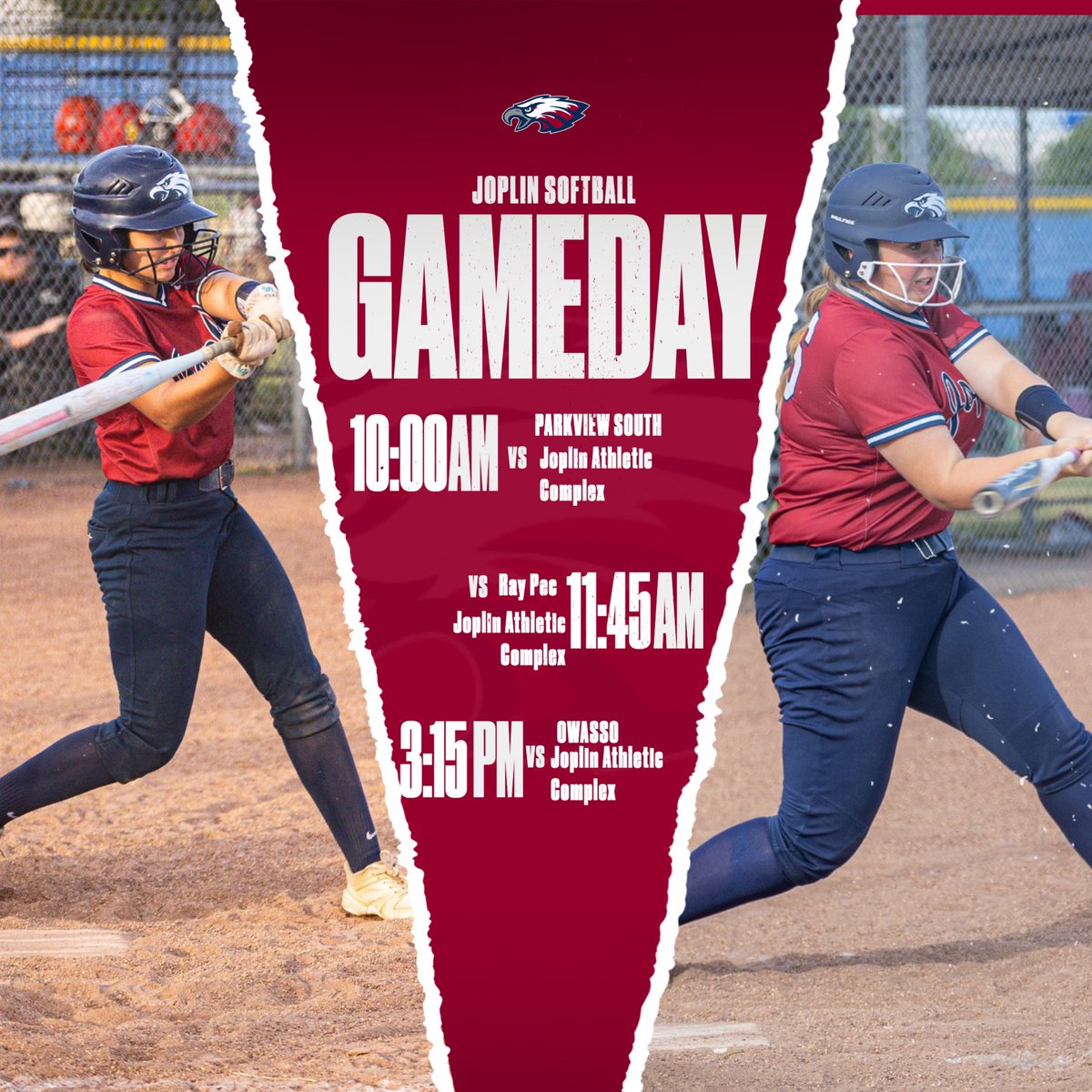 JHSEagle's tweet photo. Come out to the Joplin Athletic Complex to watch us play in the 21st Annual Paige Neal/ Christina Freeman Softball Tournament! https://t.co/5VAHAp1BKN