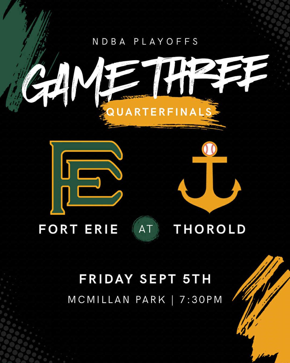 ThoroldAnchors's tweet image. And Here. We. Go. 

The deciding Game 3 of our NDBA quarterfinal series goes tonight at McMillan Park! First pitch is at 7:30pm!