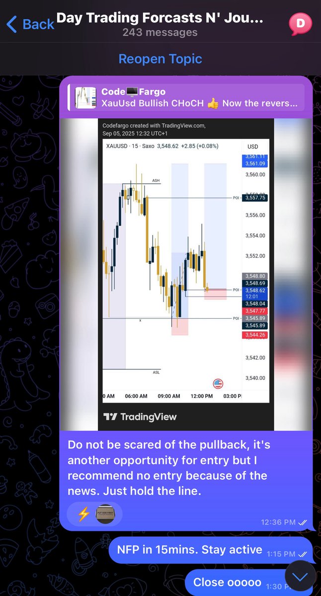 codefargo's tweet image. TODAY NFP ON GOLD WITH MY VIP COMMUNITY ON TELEGRAM ✌️👍