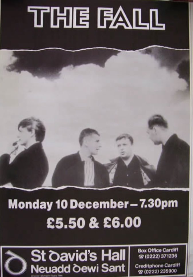 Poster for a concert of The Fall in Cardiff, Wales in December 1990. #FallFriday