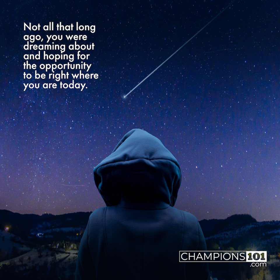 Travis Daugherty (@coachtdaugherty) on Twitter photo “Not all that long ago, you were dreaming about and hoping for the opportunity to be right where you are today.”
Read this week’s <a href="/Champions_101/">Champions 101</a> Newsletter, “You Were Dreaming of This,” here: bit.ly/459s2mp “Not all that long ago, you were dreaming about and hoping for the opportunity to be right where you are today.”
Read this week’s <a href="/Champions_101/">Champions 101</a> Newsletter, “You Were Dreaming of This,” here: bit.ly/459s2mp