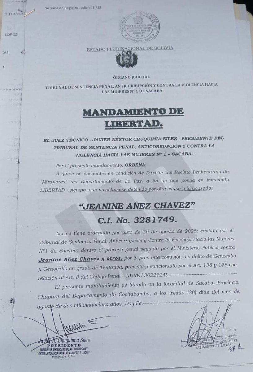#Libertad para <a href="/JeanineAnez/">Jeanine Añez Chávez</a>