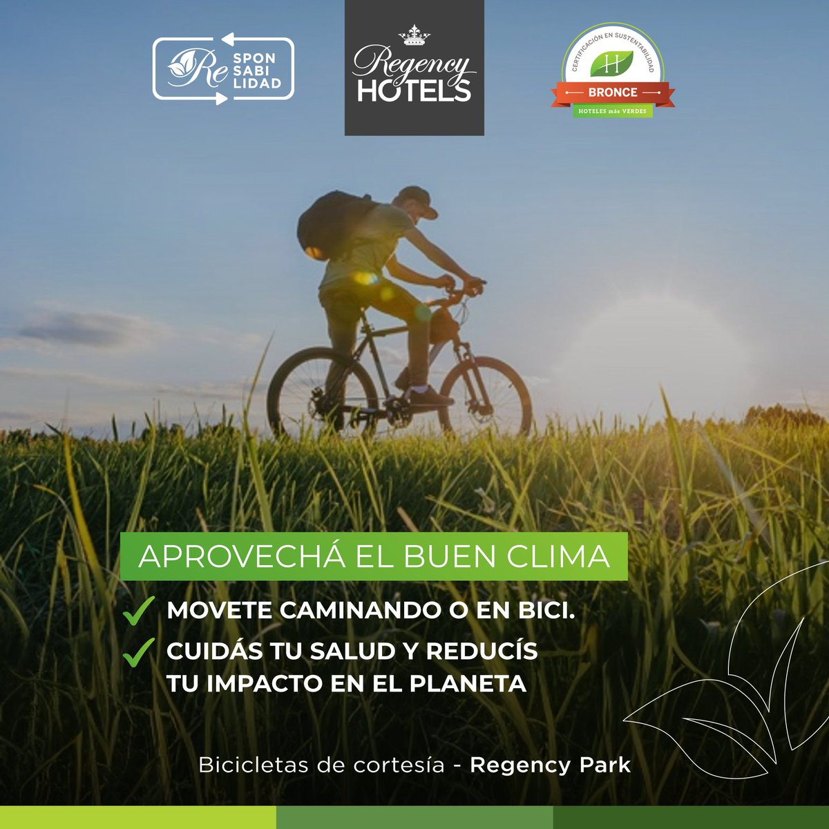 Moverte caminando o en bici esta temporada no solo mejora tu salud, también reduce emisiones y cuida el entorno.

👉 regency.com.uy