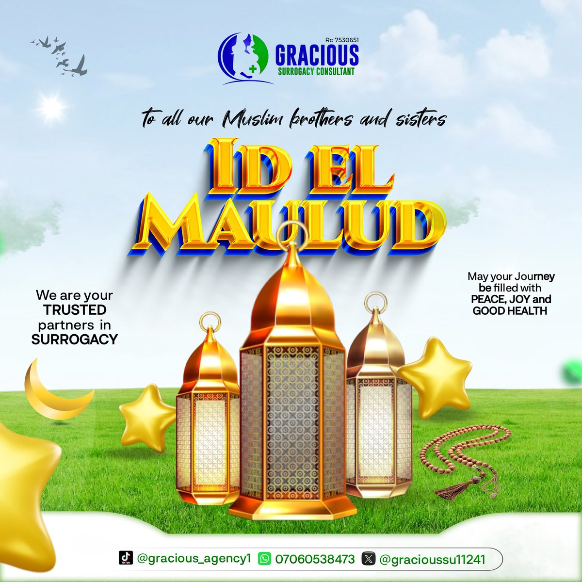 Gracioussu11241's tweet photo. ld EI Maulud Mubarak! Gracious Surrogacy Consultant joins our Muslim brothers and sisters worldwide in celebrating this special season of love, peace, and devotion. #GraciousSurrogacy #PeaceAndJoy #TrustedPartner #SurrogacyJourney https://t.co/130b3vRTSv