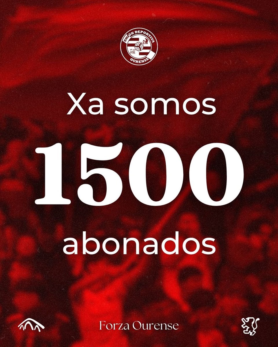 🤯 𝐎 𝐕𝐎𝐒𝐎 𝐄́ 𝐌𝐎𝐈𝐓𝐎

Cada vez que lle damos ao F5 levamos unha sorpresa maior con vós…

Hai gañas de fútbol? Os nosos 𝐌𝐀́𝐈𝐒 𝐃𝐄 𝟏𝟓𝟎𝟎 𝐀𝐁𝐎𝐍𝐀𝐃𝐎𝐒 din que SÍ.

🪪 Súmate: udourense.com/abonos-25-26/