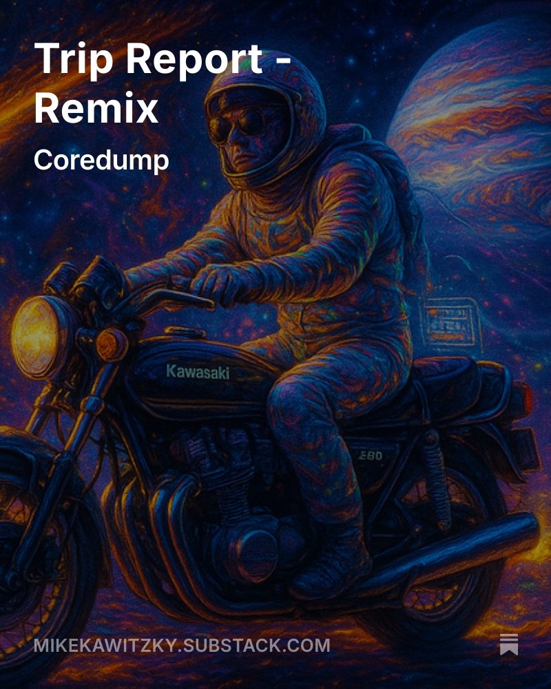 Webtrance's tweet image. Some of you like my neural text. May it enhance your fun weekend!
mikekawitzky.substack.com/p/trip-report-…