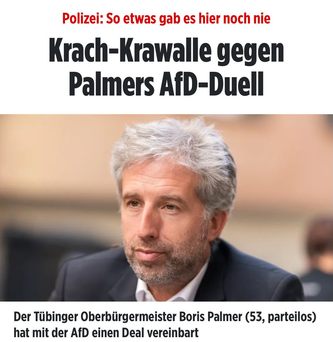 Tübingen ist im Ausnahmezustand. Die linksextremen NGOs haben ihre Demonutten aufmarschieren lassen.

Und das nur, weil ein Ex-Grüner mit der AfD spricht.