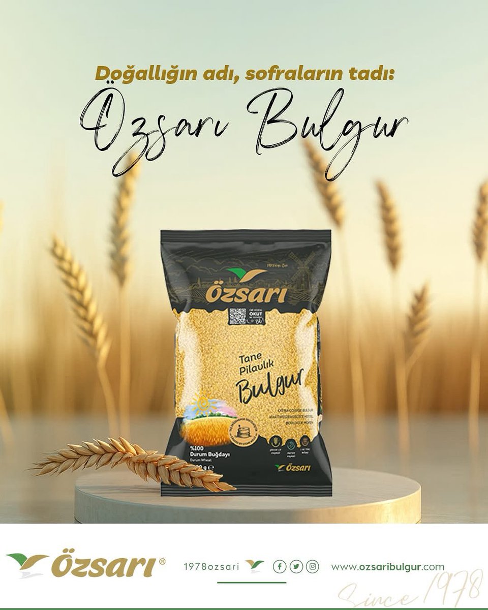 Özsarı Bulgur, doğallığını ve lezzetini koruyarak size en sağlıklı haliyle ulaşır. 🌾 Siz de sevdiklerinizle birlikte sofralarınızda sağlıklı bulgurun keyfini çıkarın!

#Özsarı #Bulgur #Bakliyat #SağlıklıBesin #ÖzsarıGıda