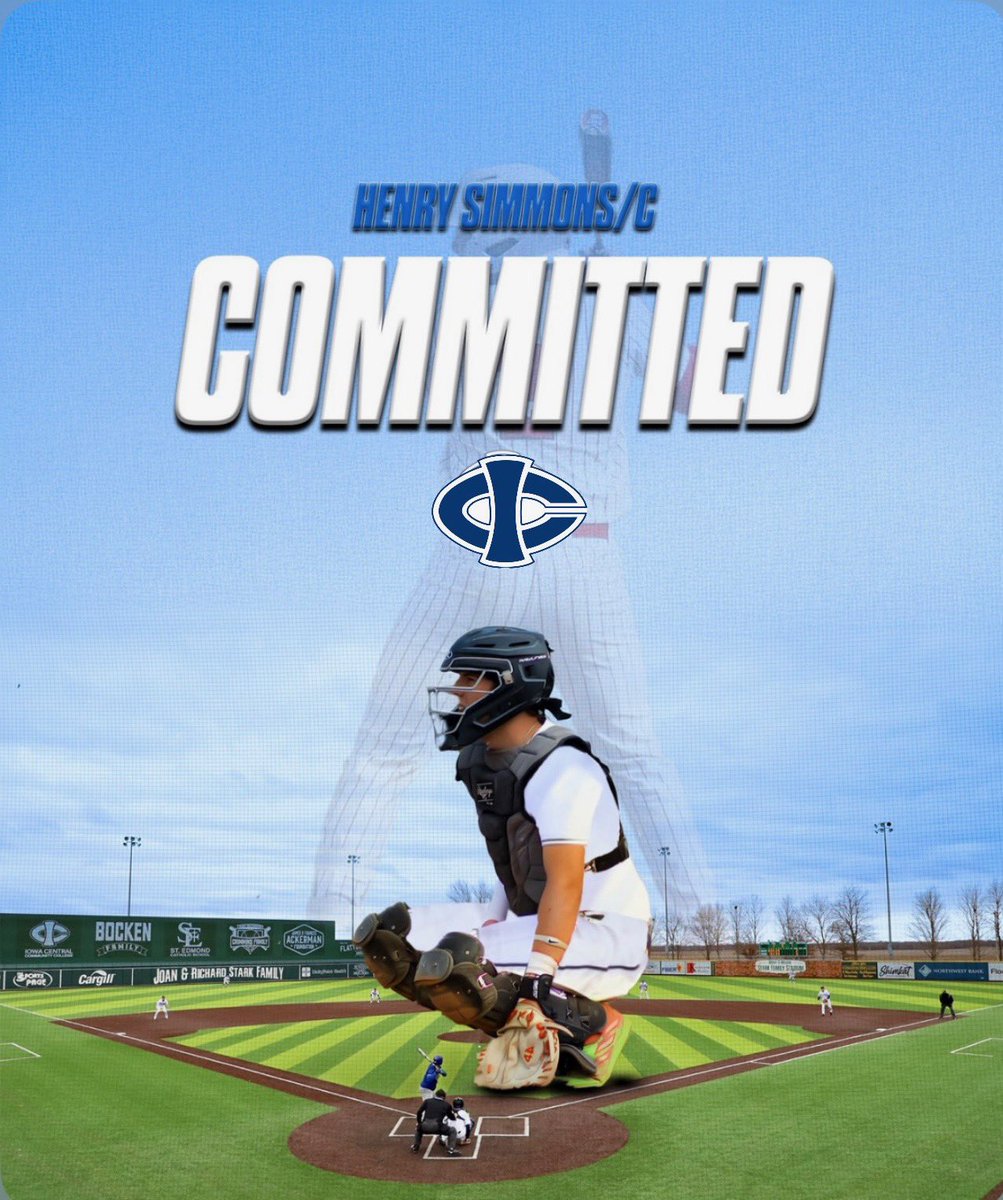 Henry Simmons (@henry_simmons26) on Twitter photo I’m excited to announce my commitment to continue my academic and baseball career at Iowa Central Community College. I want to thank my family, coaches, teammates, and friends for always supporting me along the way. Go Tritons🔱
<a href="/PrepBaseballIA/">Prep Baseball Iowa</a> <a href="/iabaseball1/">IAbaseball</a>
<a href="/IowaSticks/">Iowa Sticks Baseball</a> I’m excited to announce my commitment to continue my academic and baseball career at Iowa Central Community College. I want to thank my family, coaches, teammates, and friends for always supporting me along the way. Go Tritons🔱
<a href="/PrepBaseballIA/">Prep Baseball Iowa</a> <a href="/iabaseball1/">IAbaseball</a>
<a href="/IowaSticks/">Iowa Sticks Baseball</a>