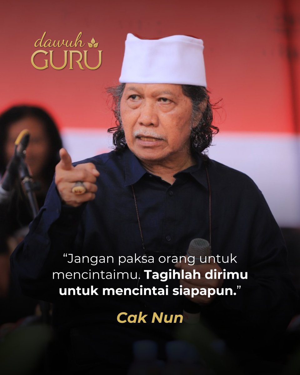 “Jangan paksa orang untuk mencintaimu. Tagihlah dirimu untuk mencintai siapapun.”

Cak Nun

<a href="/dawuhguru/">Dawuh Guru</a>