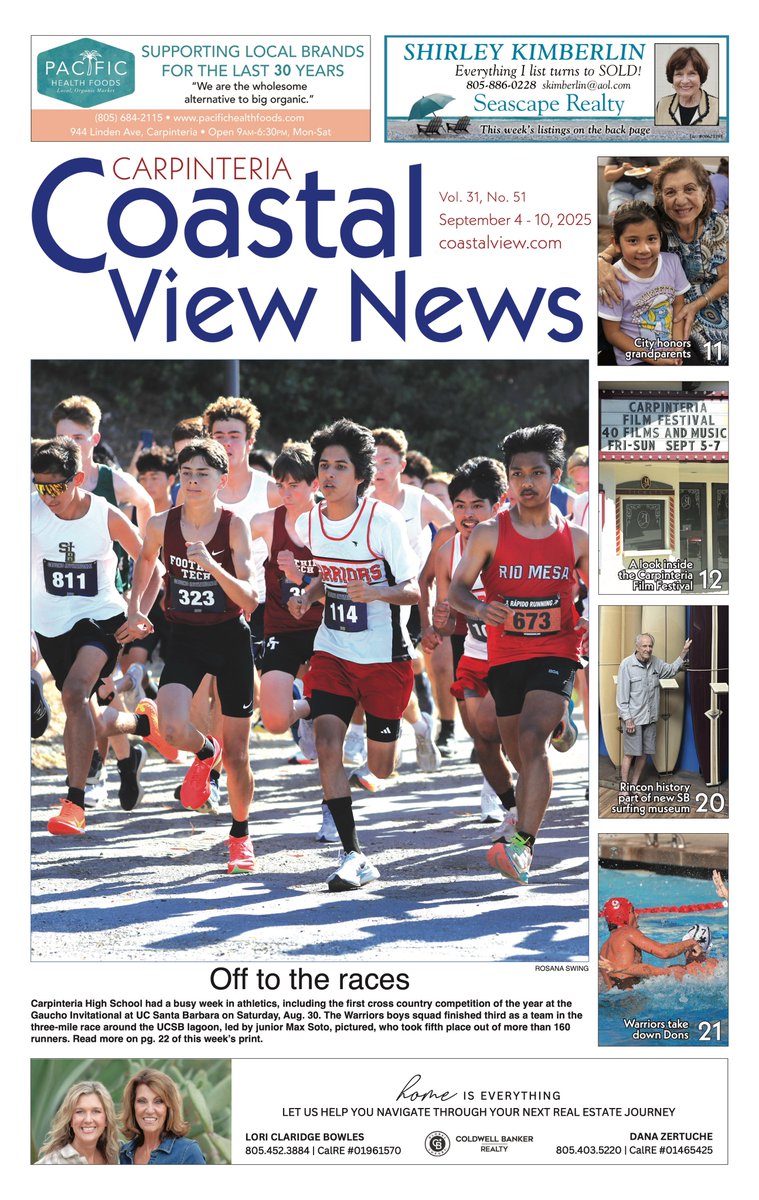 CVN Vol. 31, No. 51 is out on newsstands near you. Pick up a copy or visit coastalview.com to read about the city's Dia de Los Abuelos celebration, a look inside this week's inaugural Carpinteria Film Festival, the first cross country competition of the year, and more.