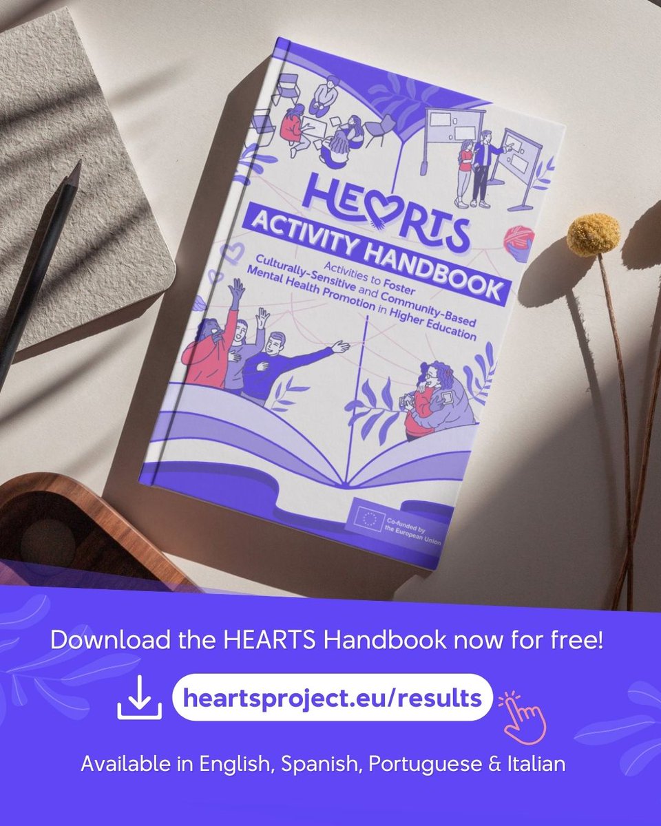 heartsprojectEU's tweet photo. ✨ Now available: the HEARTS Activity Handbook! 💜
Discover 15 activities &amp; workshops for Culturally-Sensitive &amp; Community-Based Mental Health Promotion in Higher Education.

⬇️ Free download: https://t.co/76kPlYzICO

#heartsproject https://t.co/3yNFmeH1EP