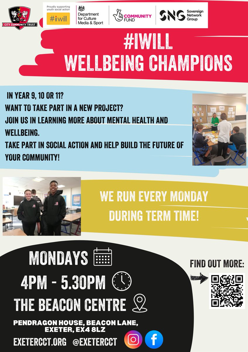 ✨ Wellbeing Champions is back! ✨

As the new school year begins, we’re inviting Year 9, 10 &amp; 11 students to join this unique project at the Beacon Centre. 💡

📌 What’s it about?
🌱 Learn valuable life skills
🤝 Take part in social action
🌍 Shape the future of your community