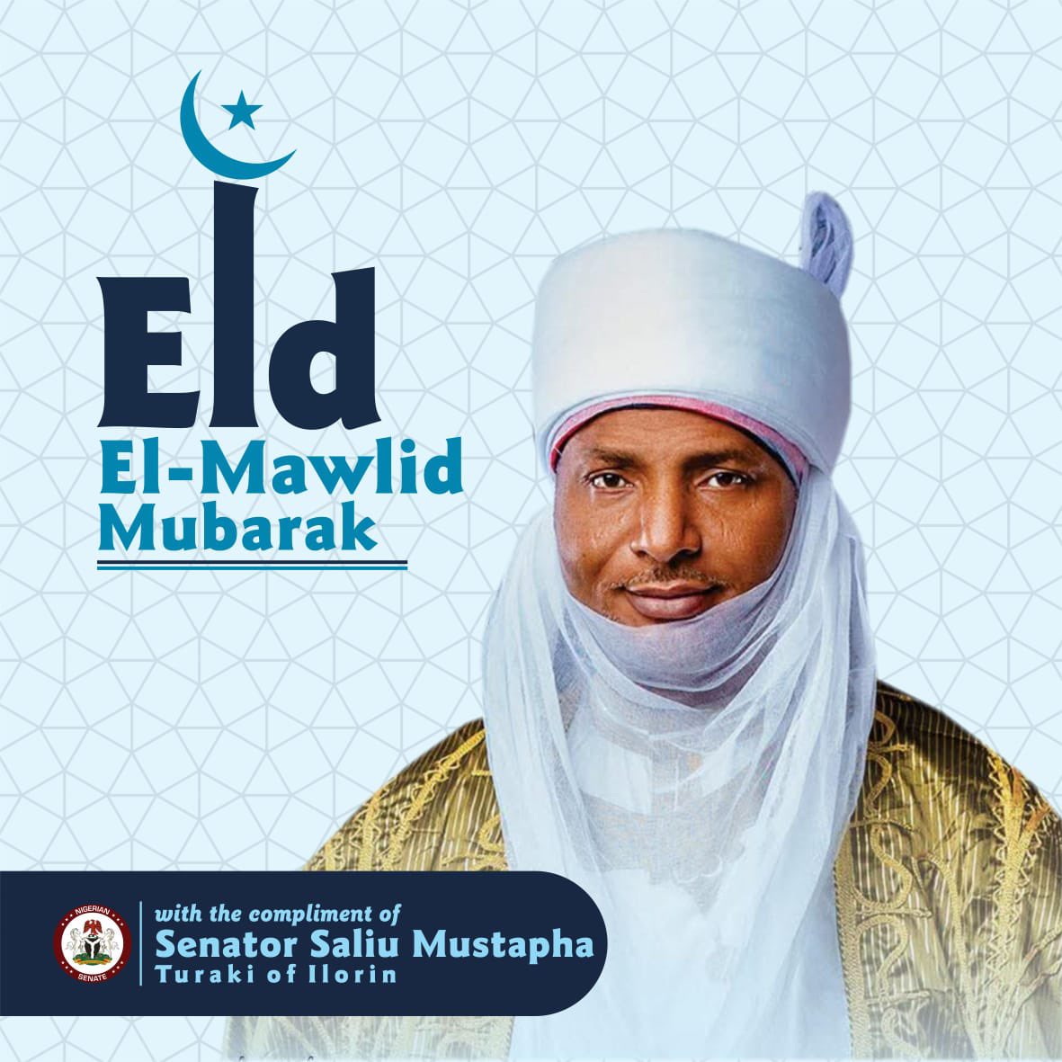 RealMallamSaliu's tweet photo. I extend my warm felicitations to the Muslim Ummah in Kwara Central and across Nigeria on the occasion of this year’s Mawlid Nabiyy. 

As we celebrate the birth of Prophet Muhammad (SAW), I urge us all to emulate his exemplary life, teachings, and virtues of honesty, compassion, tolerance, and justice. These values remain guiding lights for peaceful coexistence and nation-building.

In this critical moment, as our state and nation confront pressing security challenges, we pray for strengthened resolve and protection for our dedicated security personnel. May our communities stand united and resilient, as the government works tirelessly to restore peace and safeguard every citizen.

May this blessed occasion bring joy, blessings, and progress to our families, our dear state and Nigeria at large.

SM