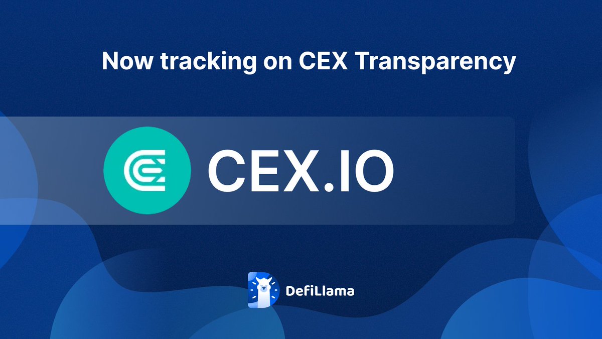 DefiLlama announcement graphic for tracking CEX.IO on CEX Transparency