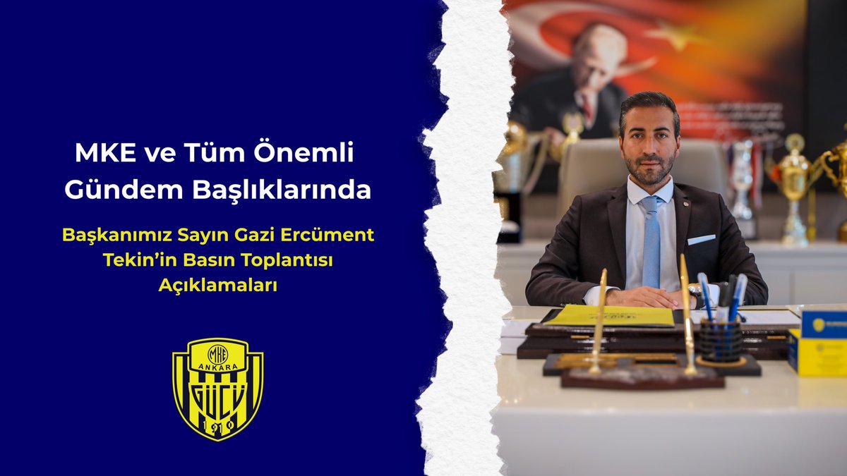 MKE ve Tüm Önemli Gündem Başlıklarında

Başkanımız Sayın Gazi Ercüment Tekin’in Basın Toplantısı Açıklamaları

Youtube Kanalımızda : youtu.be/b9WB-avrJd8?si…

💛💙 #EmanetineSahipÇıkMKE