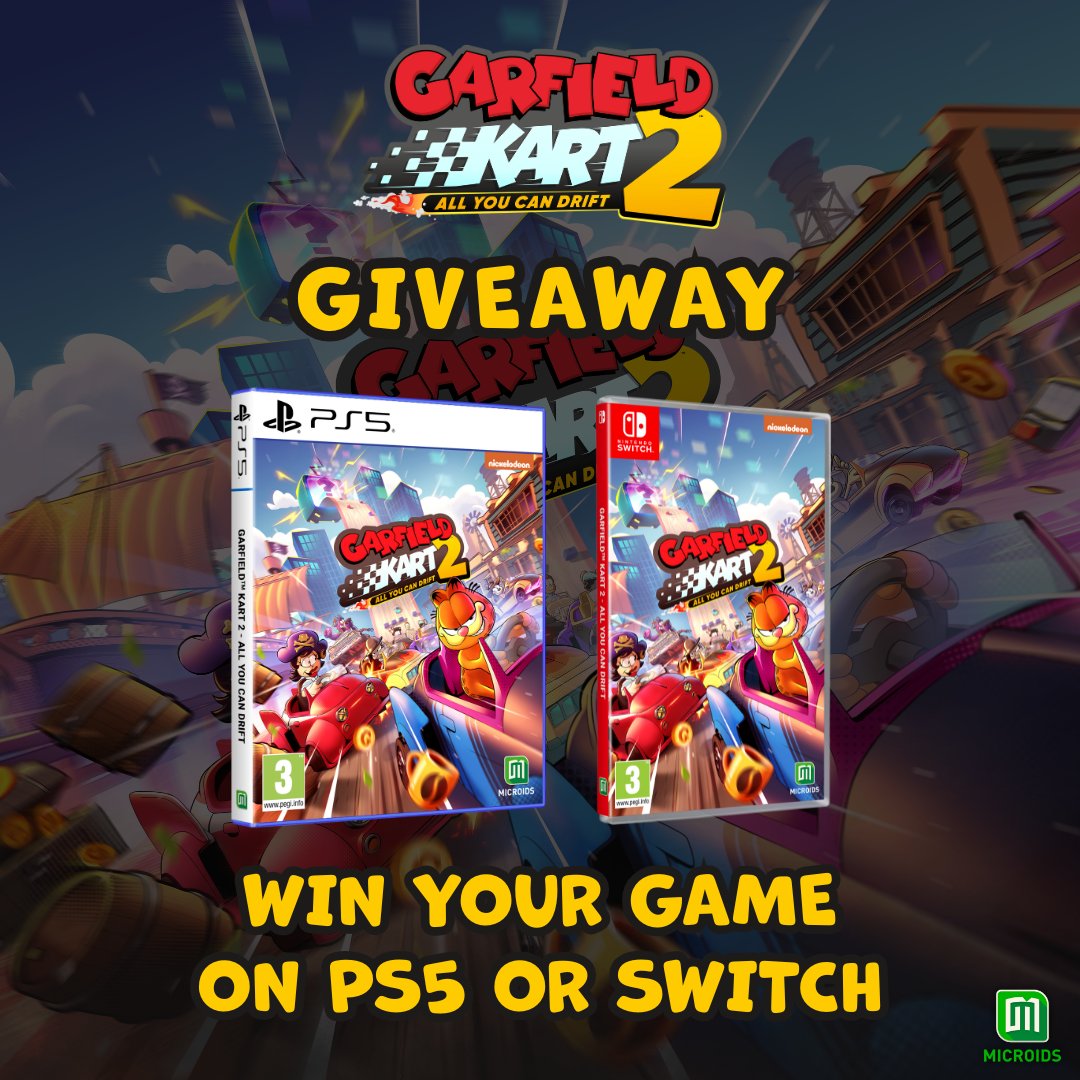 😼 <a href="/Garfield/">Garfield</a> Kart 2 - All You Can Drift launches on September, 10th!

Enter our giveaway for a chance to win your physical edition for Nintendo Switch or PS5!
✔ RT + FOLLOW @microids_off
✔ Comment with the name of your favorite Garfield character

📅 We’ll pick a winner on
