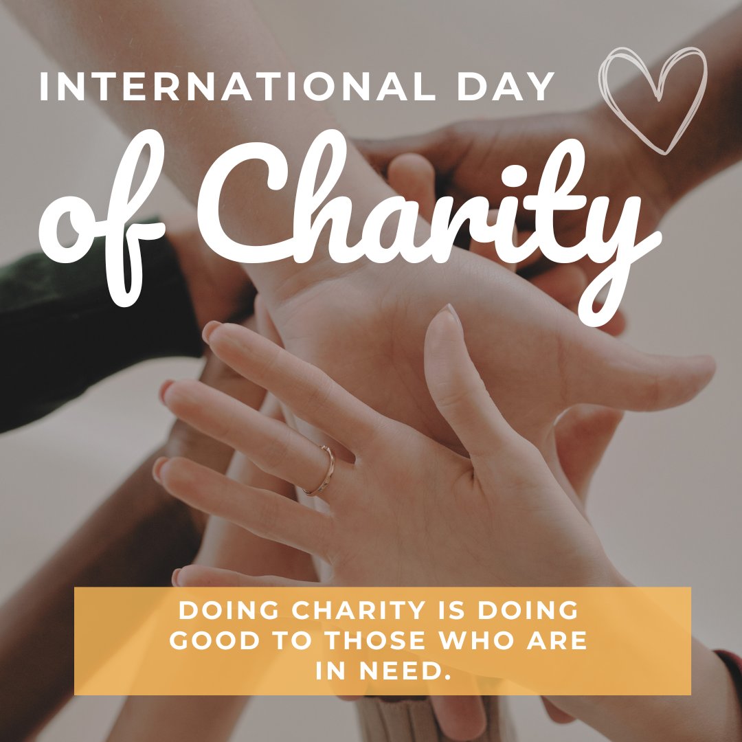 What are you doing on #InternationalDayofCharity?

Some Ideas:
💚 Volunteer at an organization
💚 Learn about the different needs of others
💚 Donate to a cause you support
💚 Show kindness to a stranger

Nothing in this world brings more happiness than an act of charity.