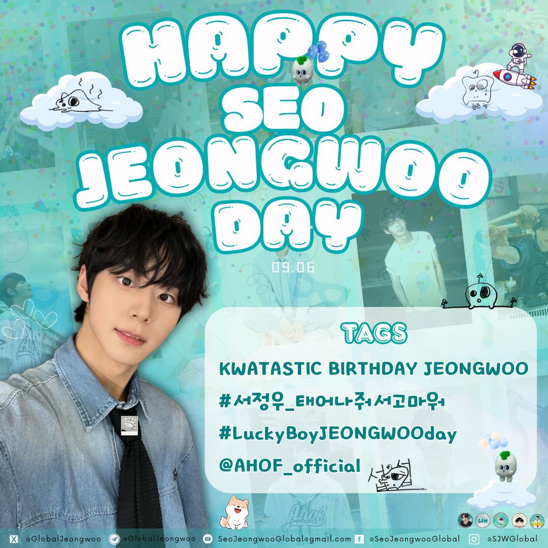 Global_Jeongwoo's tweet photo. Gear up, Saessakdans & AHOF Fans! 🌱

It's finally time for the KWATastic Birthday Celebration Hashtag Party of our dearest Seo Jeongwoo. 🎉

Together, let us all make his day extra memorable by showering our Dear SEOnshine with all the love and support he deserves.

Let every post, every word, and every tag we share carry our heartfelt wishes straight to Jeongwoo. 💌

On this special day, let's show the world how strong and united our love is by trending together. Let's brighten Jeongwoo's timeline; our Lucky Boy is deserving of the most extravagant celebration! 🍀

KWATASTIC BIRTHDAY JEONGWOO
#서정우_태어나줘서고마워
#LuckyBoyJEONGWOOday
@AHOF_official