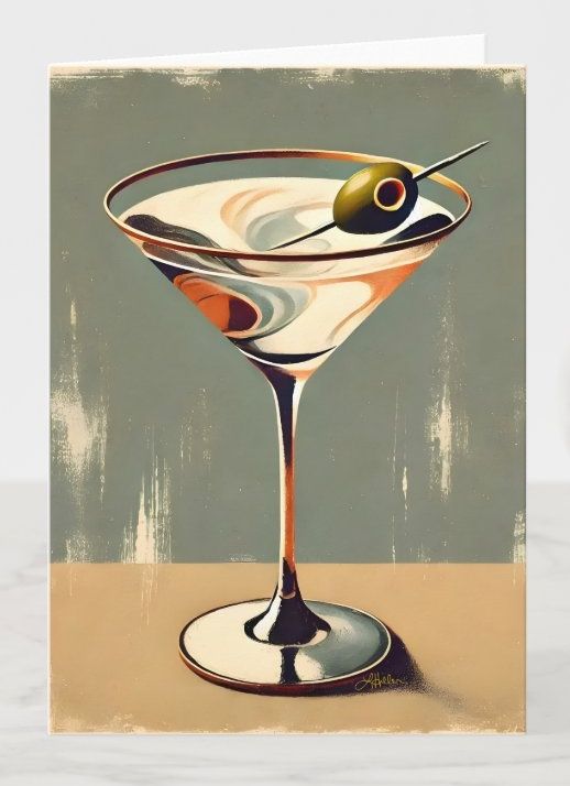 🍸💫🫒🍸🫒💫🍸
Mid Century Modern 1 Olive Martini Painting Greeting Card 
#midcentury #MidCenturyModern #HappyHour #martini #Cocktails #cocktailhour #scotch #whiskey #bourbon #vodka #gin #homedecor #gifts #giftideas #barware #greetingcards

zazzle.com/mid_century_mo…