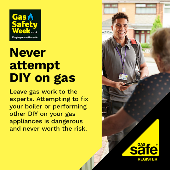 Facing an issue with a gas appliance? You may think doing it yourself could save money, but it won’t. At   best, DIY gas work could end up costing you more. At worst, it could cost a life. Always use a Gas Safe registered engineer. More info here:  bit.ly/DoNotDIYGas. #GSW25
