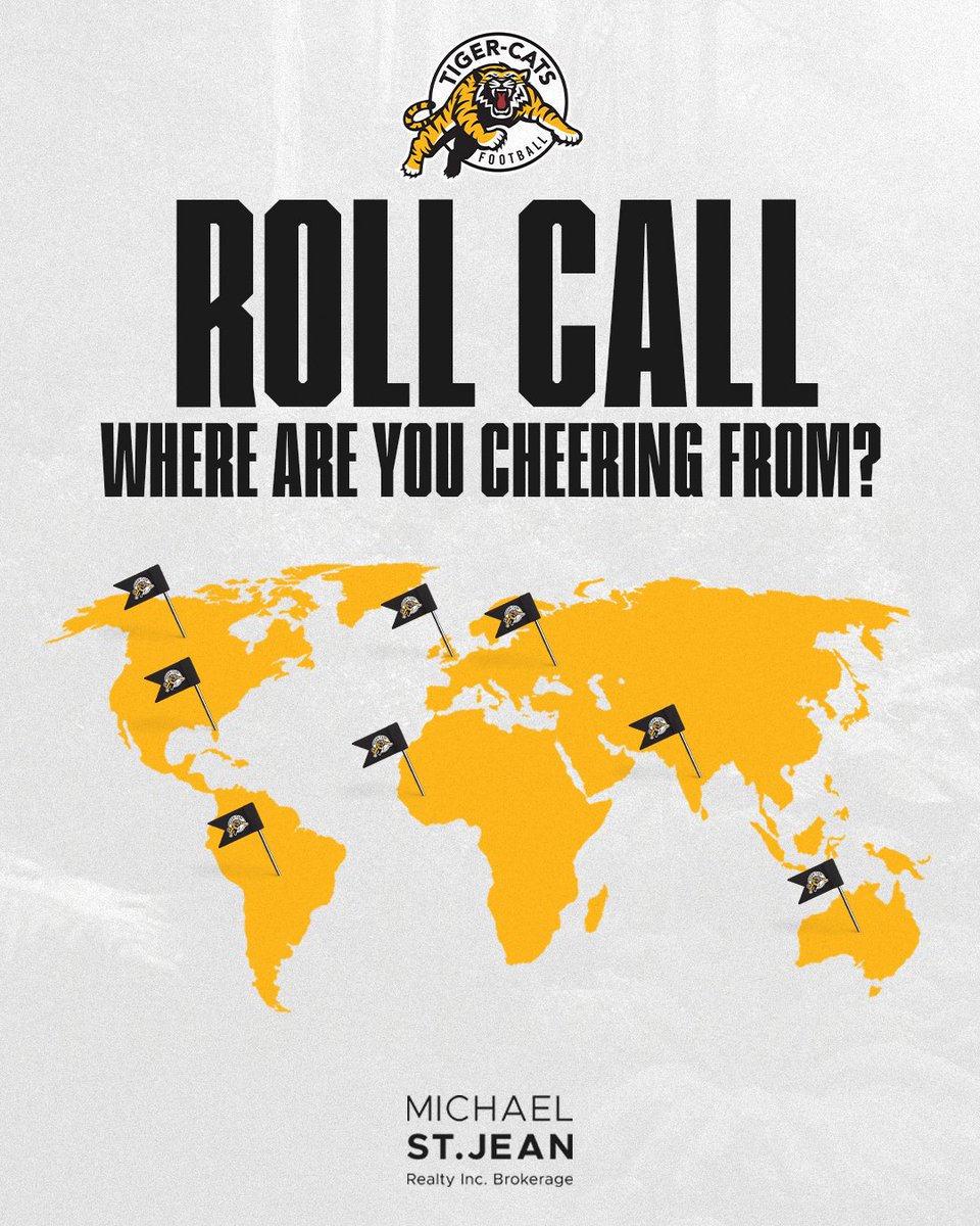 Hamilton Tiger-Cats (@ticats) on Twitter photo Where in the 🌎 are you cheering from?
Let us know in the comments, for your chance to win a Ticats prize pack!
<a href="/StJeanRealty/">Michael St. Jean Realty</a> Where in the 🌎 are you cheering from?
Let us know in the comments, for your chance to win a Ticats prize pack!
<a href="/StJeanRealty/">Michael St. Jean Realty</a>
