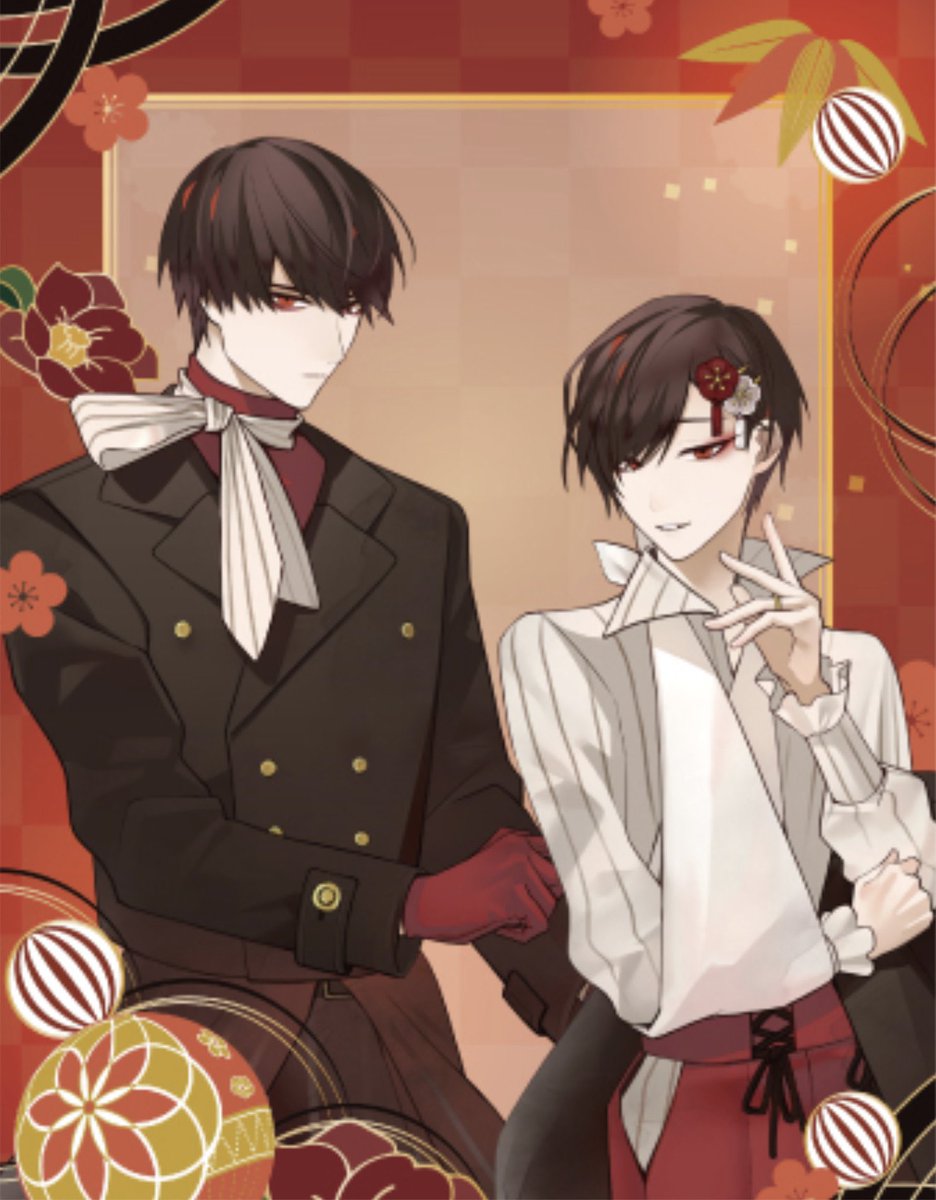 ariake untying the bow from his shirt and wrapping it around oosaki’s collar instead (playful yet possessive)… oosaki reaching for the outer coat ariake let slip off his shoulder and ariake laughing at him… rather than husband and wife, isn’t this is a man and his male mistress