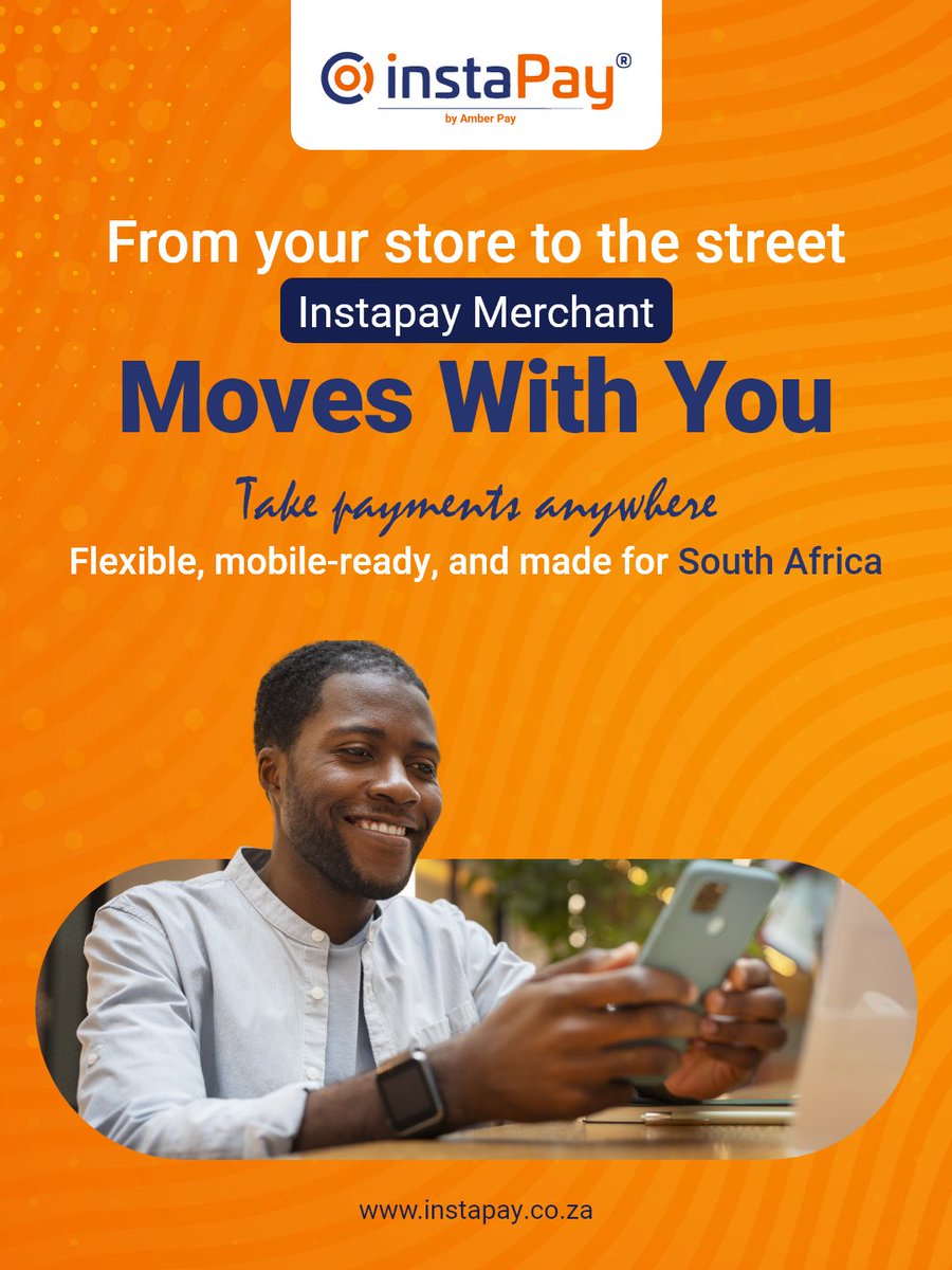 InstaPay_'s tweet photo. Your business doesn’t stand still — and neither should your payments. You can accept payments anywhere your customers are. 💳 Flexible. Mobile-friendly. Tailored for South Africa. Because business today is on the go — and so are we. #InstaPay #SmartPayments #SouthAfricaBusiness https://t.co/VbesNC3ne6