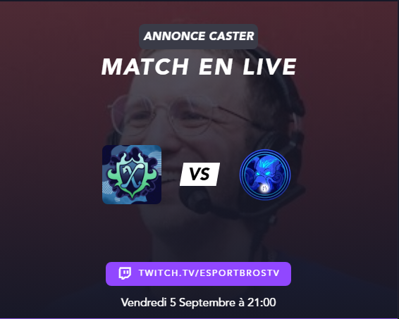 📺 Rendez-vous ce soir à 21h pour un nouveau match de Pré-saison de #LigueEBTV !
Avec Unknown Number (<a href="/UnknownNumberSp/">Unknown Number</a>) et Octo Kaze (@_Kaze_orb)

Uniquement sur Twitch pour ce soir ⬇️
twitch.tv/esportbrostv