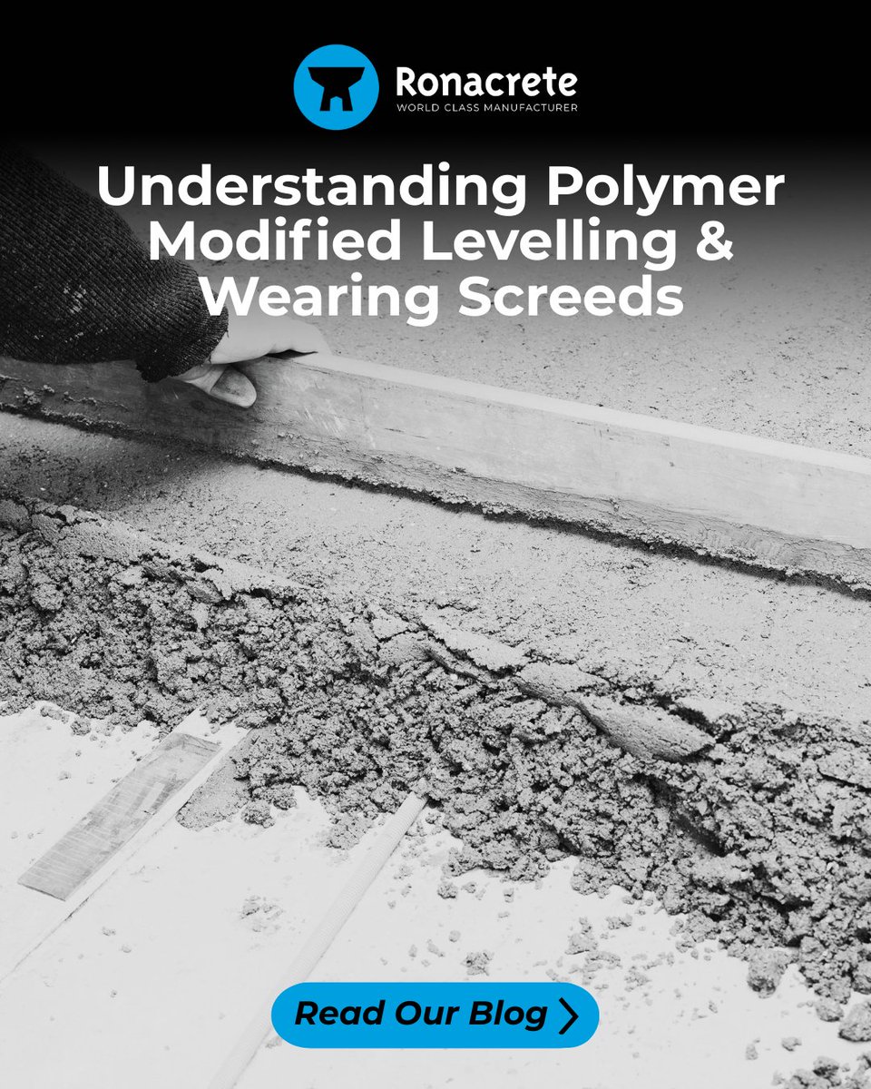Ronacrete's tweet photo. Everything You Need To Know?

Learn from our experts about how Polymer modification of screeds increases; flexural strength, tensile strength, compressive strength and durability, allowing screeds to be laid thinner without compromising on performance https://t.co/TtE8yfuF9K