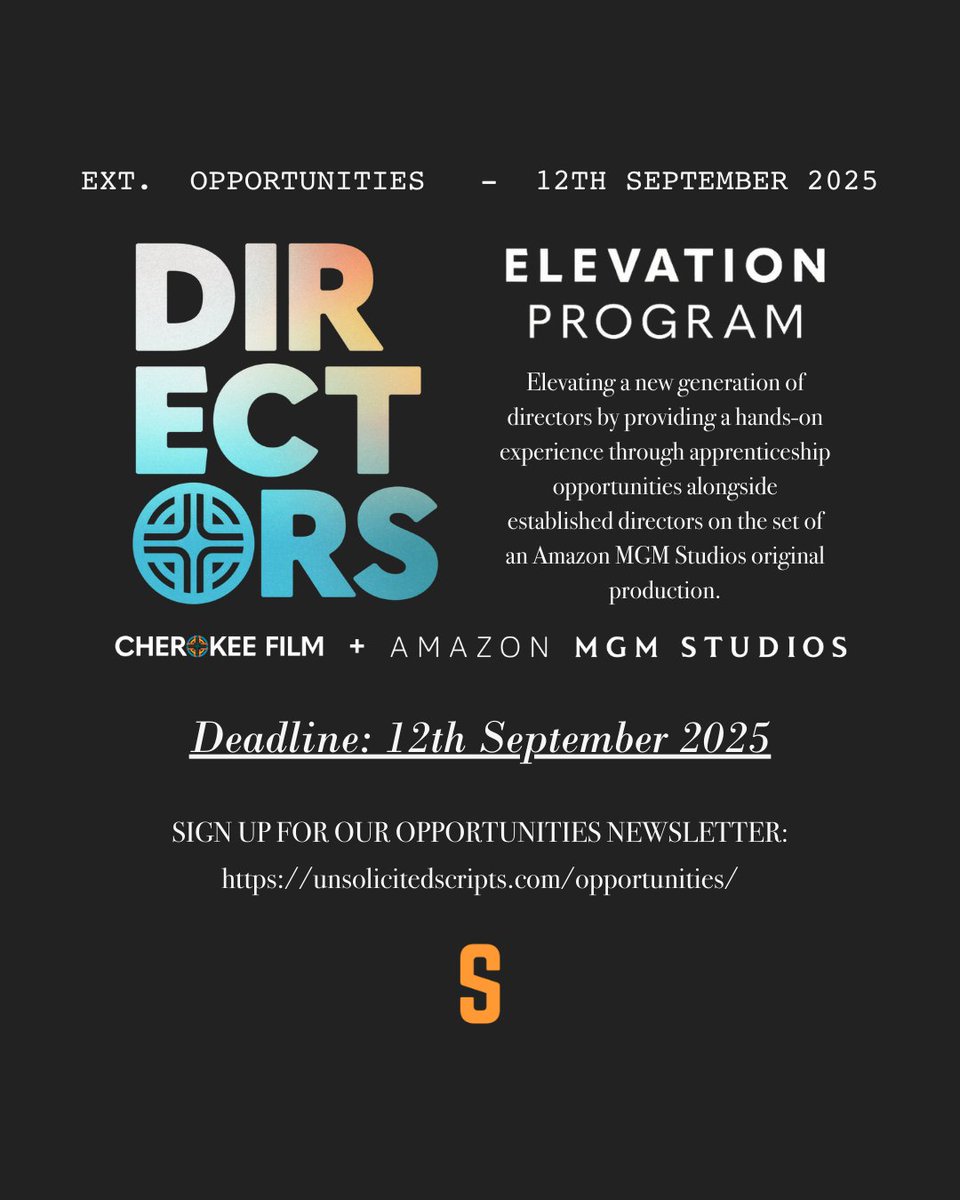 u_scripts's tweet image. The Cherokee Film Director Shadow Program is open until 12 Sept 2025. Gain on-set experience, mentorship from pro directors, and industry connections — with stipend & travel covered.
cherokee.film/directors/
#EmergingDirectors #FilmMentorship #OnSetExperience #CherokeeFilm…