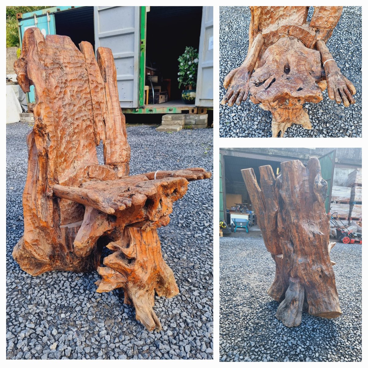 KilkennySalvage's tweet image. This very interesting hand carved wooden chair just went live on our website.  Priced at €450

#kilkenny #Ireland #rusticdecor #chairlove
