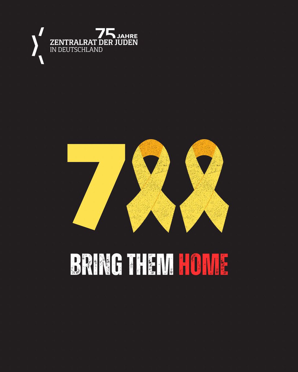 700 Tage seit dem 7. Oktober 2023.

700 Tage voller Schmerz, Ungewissheit und gebrochener Familien.

Noch immer hält die Terrororganisation Hamas unschuldige Geiseln in ihrer Gewalt.

Wir dürfen sie nicht vergessen. Wir dürfen nicht schweigen.

Bringt sie nach Hause. Jetzt.