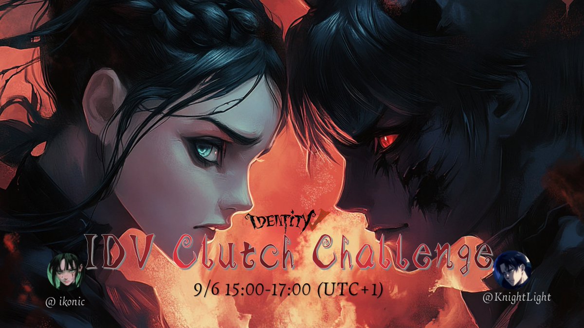 π¦π¨π¬π«π¦π β‘ (@sillyikonic) on Twitter photo This Saturday at 4pm CET <a href="/KnightLight1337/">KnightLight</a> and I will be play testing #IdentityV together on stream! Itβs an asymmetrical horror game blending gothic horror art style with a suspenseful, brain-teasing narrative and thrilling 1v4 gameplay.
See you tomorrow! #IDVClutchChallenge This Saturday at 4pm CET <a href="/KnightLight1337/">KnightLight</a> and I will be play testing #IdentityV together on stream! Itβs an asymmetrical horror game blending gothic horror art style with a suspenseful, brain-teasing narrative and thrilling 1v4 gameplay.
See you tomorrow! #IDVClutchChallenge