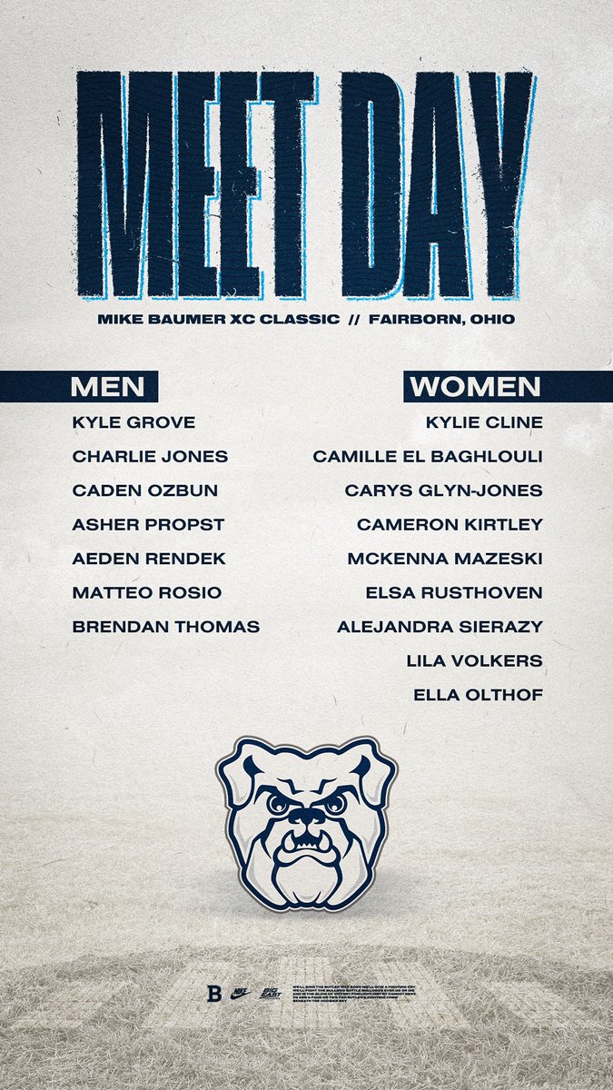 butlerXCTF's tweet photo. Runners today for the Mike Baumer XC Classic! 🏃🏃‍♀️

Men: 6PM
Women: 6:45PM

#ButlerWay https://t.co/G0dD8lrLX0